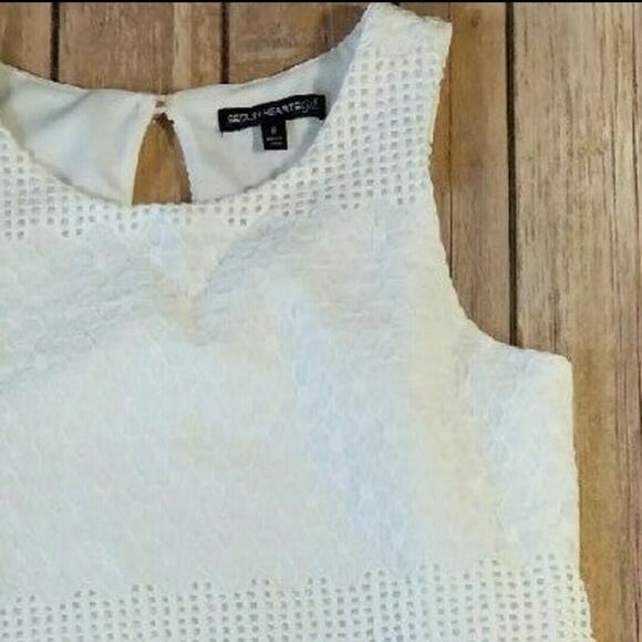 Sequin Hearts White Sleeveless Dress Size 8 - Picture 2 of 2